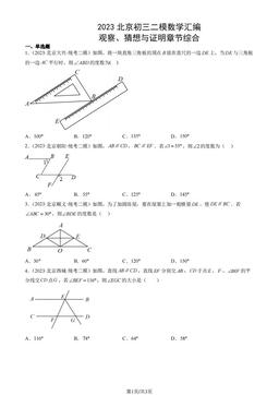 2023北京初三二模数学汇编：观察、猜想与证明章节综合-答案