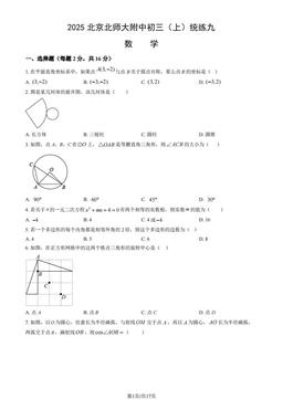 2025北京北师大附中初三（上）统练九数学（教师版）-答案