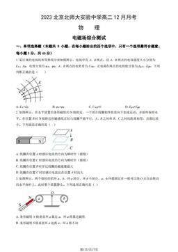 2023北京北师大实验中学高二12月月考物理（教师版）-答案