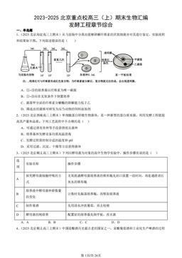 2023-2025北京重点校高三（上）期末生物汇编：发酵工程章节综合-答案