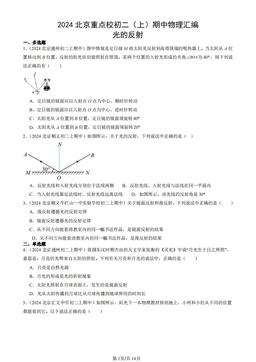 2024北京重点校初二（上）期中物理汇编：光的反射-答案