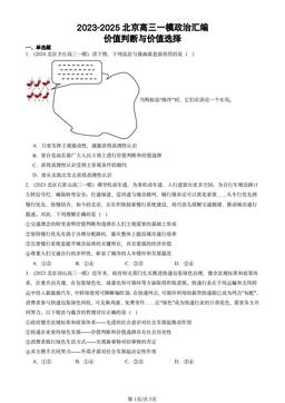 2023-2025北京高三一模政治汇编：价值判断与价值选择-答案