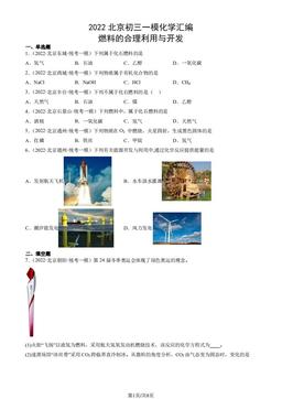 2022北京初三一模化学汇编：燃料的合理利用与开发-答案
