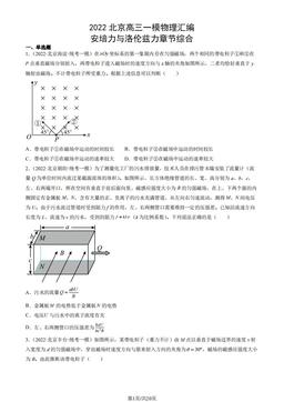 2022北京高三一模物理汇编：安培力与洛伦兹力章节综合-答案