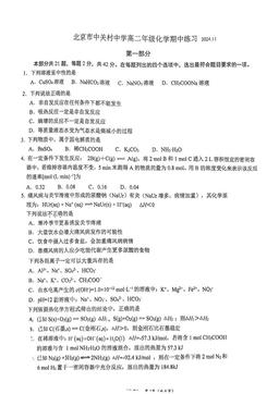 2024北京中关村中学高二（上）期中化学-试题