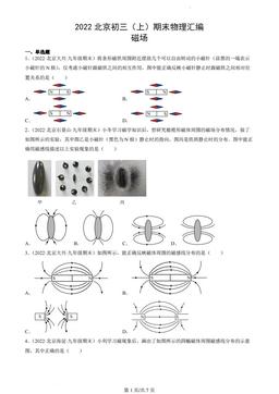 2022北京初三（上）期末物理汇编：磁场-答案