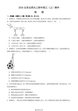 2025北京北师大二附中高三（上）期中物理（教师版）-答案