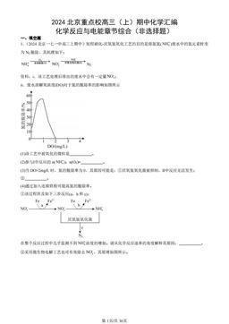 2024北京重点校高三（上）期中化学汇编：化学反应与电能章节综合（非选择题）-答案