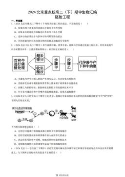 2024北京重点校高二（下）期中生物汇编：胚胎工程-答案