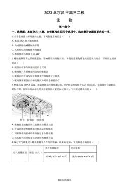 2023北京昌平高三二模生物（教师版）-答案