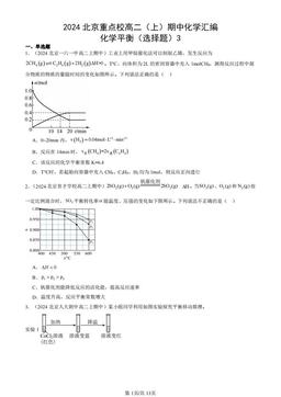 2024北京重点校高二（上）期中化学汇编：化学平衡（选择题）3-答案