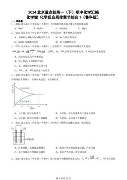 2024北京重点校高一（下）期中化学汇编：化学键 化学反应规律章节综合1（鲁科版）