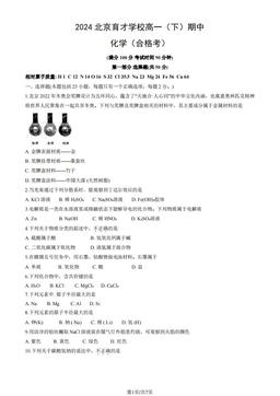 2024北京育才学校高一（下） 期中化学（合格考）-试题