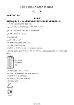 2025北京丰台二中高二10月月考化学（教师版）-答案