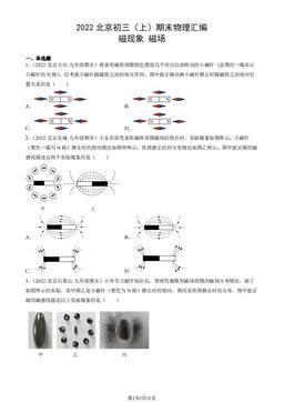 2022北京初三（上）期末物理汇编：磁现象磁场-答案