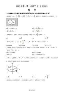 2025北京一零一中高三（上）统练八数学（教师版）-答案