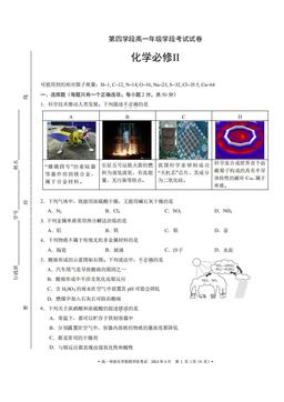 2024北京二中高一（下）段考四化学-答案
