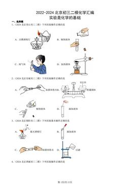 2022-2024北京初三二模化学汇编：实验是化学的基础-答案