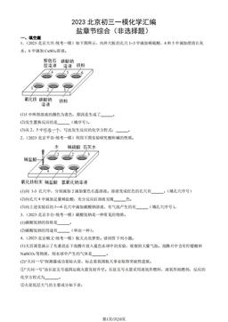 2023北京初三一模化学汇编：盐章节综合（非选择题）-答案