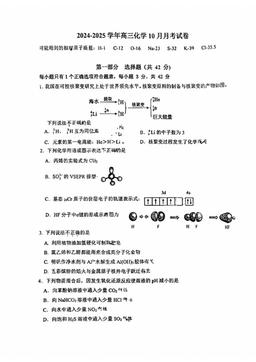 2024北京八中高三10月月考化学（教师版）-答案
