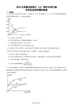 2023北京重点校高三（上）期中化学汇编：化学反应的快慢和限度-答案