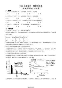 2023北京初三一模化学汇编：化学元素与人体健康-答案