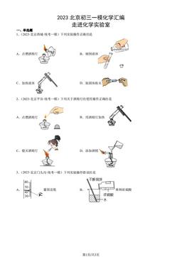 2023北京初三一模化学汇编：走进化学实验室-答案