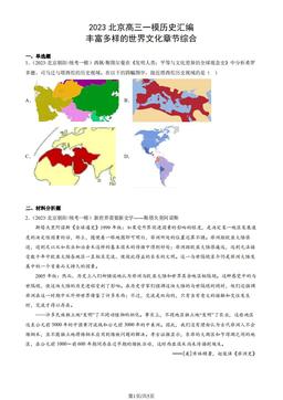 2023北京高三一模历史汇编：丰富多样的世界文化章节综合-答案