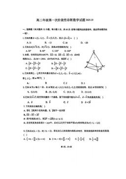 2025北京运河中学高二10月月考数学-试题
