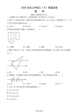 2024北京二中初三（下）保温训练数学-试题