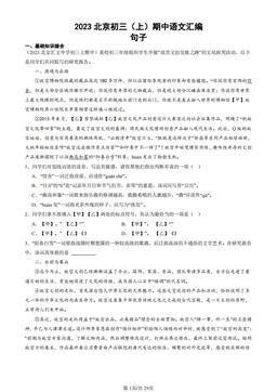 2023北京初三（上）期中语文汇编：句子-答案