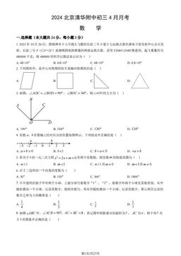2024北京清华附中初三4月月考数学（教师版）-答案