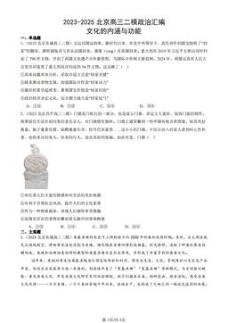 2023-2025北京高三二模政治汇编：文化的内涵与功能-答案
