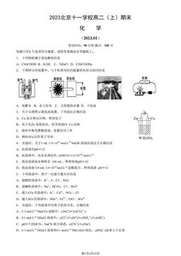 2023北京十一学校高二（上）期末化学（教师版）-答案