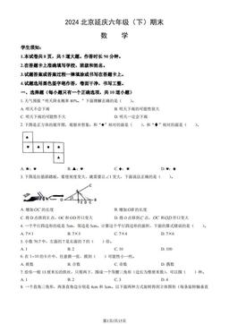 2024北京延庆六年级（下）期末数学（教师版）-答案