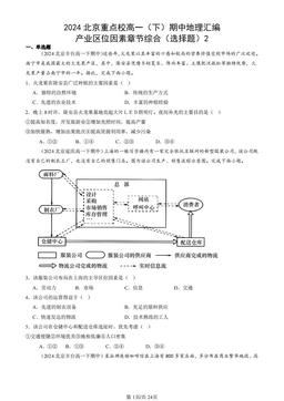 2024北京重点校高一（下）期中地理汇编：产业区位因素章节综合（选择题）2-答案