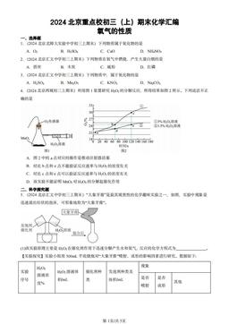 2024北京重点校初三（上）期末化学汇编：氧气的性质-答案