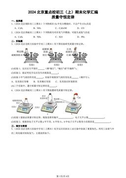 2024北京重点校初三（上）期末化学汇编：质量守恒定律-答案
