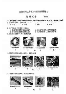 2025北京师达中学初三3月月考物理-答案