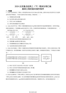 2024北京重点校高二（下）期末生物汇编：基因工程的基本操作程序-答案