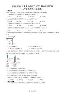 2022-2024北京重点校初三（下）期中化学汇编：几种常见的碱（京改版）-答案