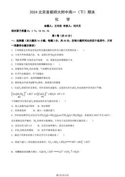 2024北京首都师大附中高一（下）期末化学（教师版）-答案