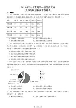 2023-2025北京高三一模历史汇编：货币与赋税制度章节综合-答案