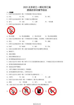 2022北京初三一模化学汇编：燃烧的学问章节综合-答案
