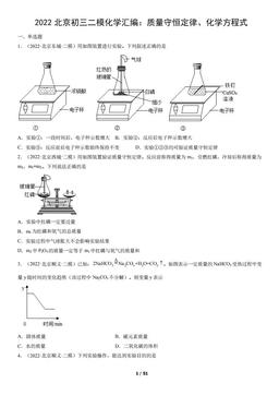 2022北京初三二模化学汇编：质量守恒定律、化学方程式-答案