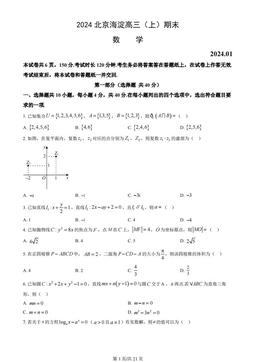 2024北京海淀高三（上）期末数学（教师版）