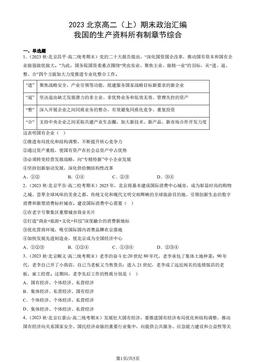 2023北京高二（上）期末政治汇编：我国的生产资料所有制章节综合-答案