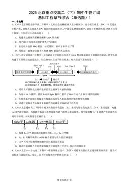 2025北京重点校高二（下）期中生物汇编：基因工程章节综合（单选题）1-答案