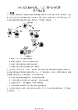 2023北京重点校高二（上）期中生物汇编：特异性免疫-答案
