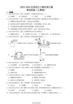 2023-2025北京初三二模化学汇编：常见的盐（人教版）-答案